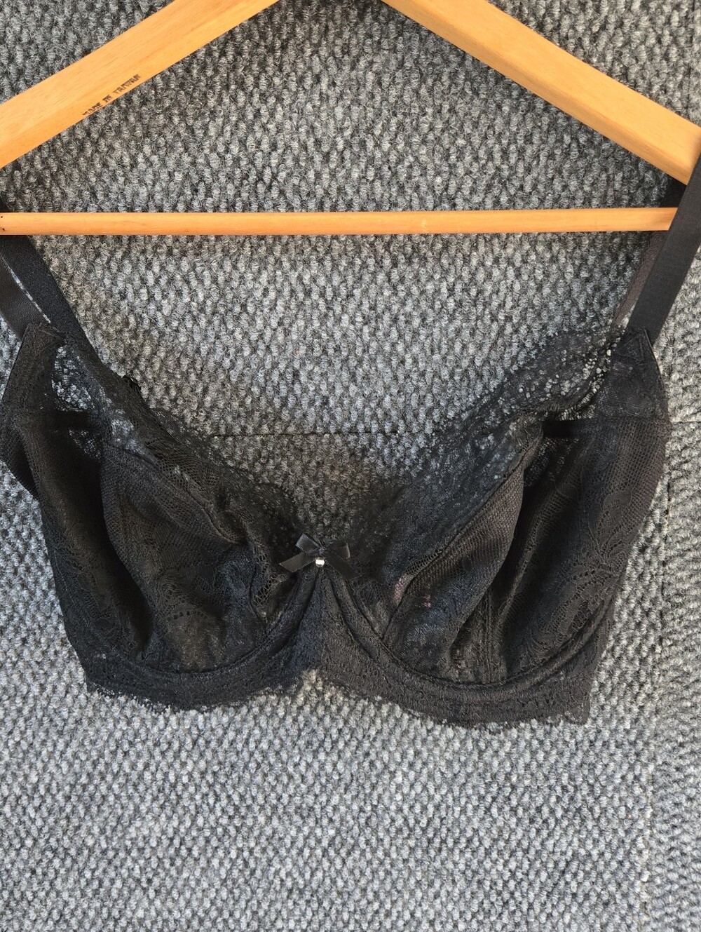 Panache Black Lace Underwire Bra with Sheer Panels